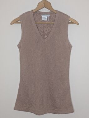 Alberto Makali Light Brown Sleeveless V-Neck Sweater Women's Medium
